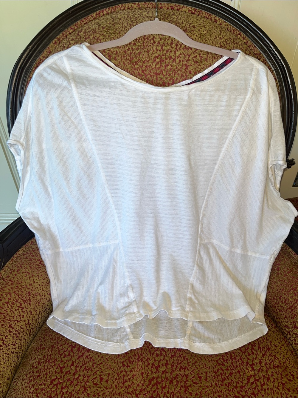 Prana White Lightweight Short Sleeve V-shaped cotton Tee